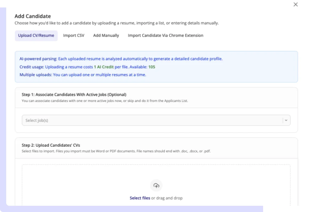 Import candidates effortlessly